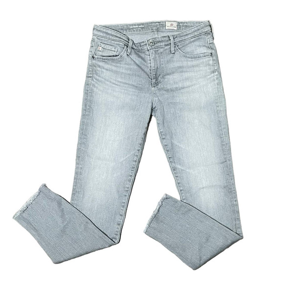 Adriano Goldschmied The Prima Ankle Jeans Light Gray Raw Hem Women's 28R - Picture 1 of 11